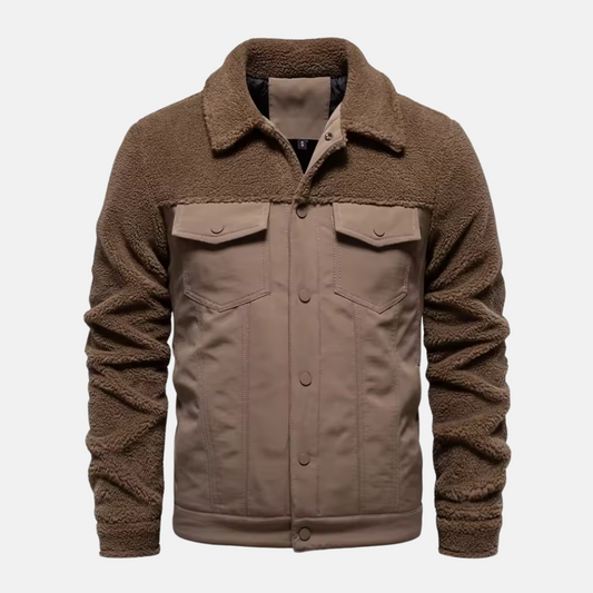 Herrjacka – Regular Fit – Hybriddesign med Ullblandning – Knäppning Fram – Fickor med Lock