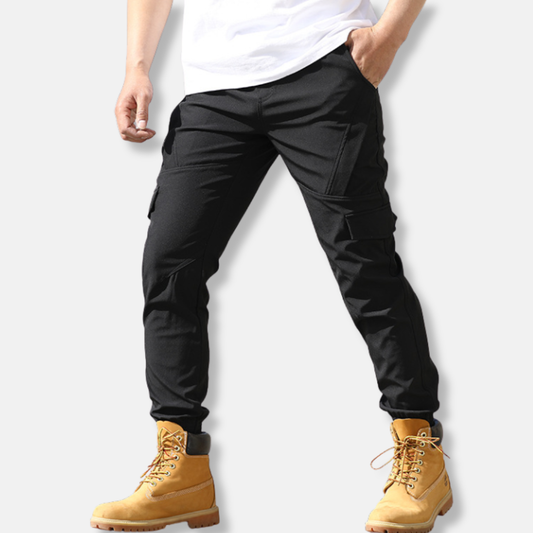Herrbyxor Jogger – Cargo Design – Slim till Normal Passform – Elastiska Ankelslut