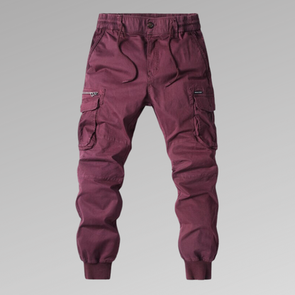 Herr Cargo Joggers - Bekväm Bomullsblandning - Elastisk Midja - Flera Fickor