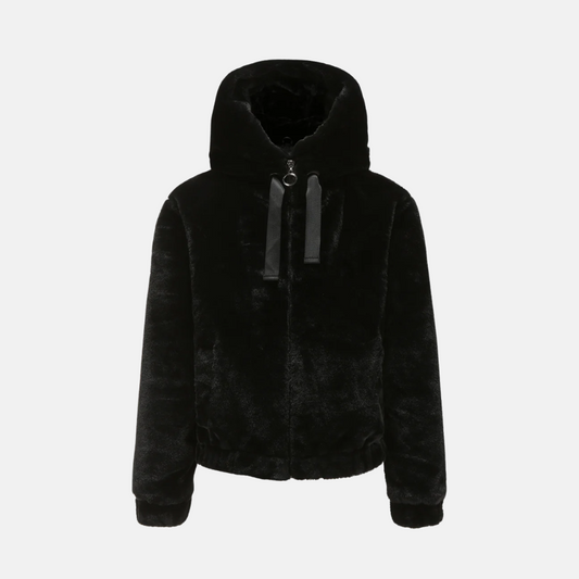 Damjacka Kort Modell – Huva – Mjuk Fleeceliknande Textur – Avslappnad Passform