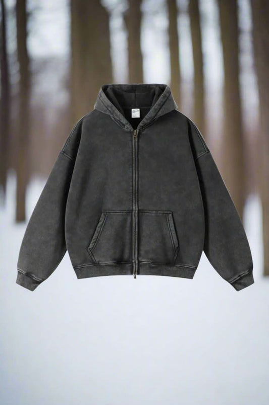 Dam Zip-Hoodie - Oversized Passform - Dragkedja & Kängurufickor - Mjuk Bomull