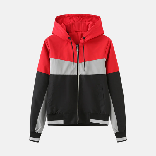 Damjacka med Huva – Lätt Vävt Tyg – Normal Passform – Hel Dragkedja – Fickor