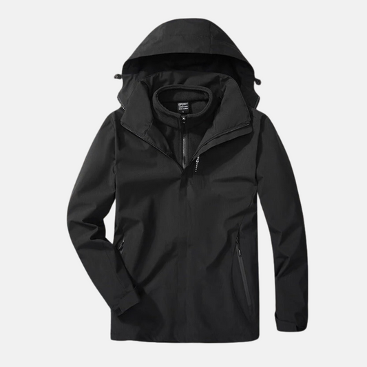 Damjacka – 3-i-1 Funktion – Vattenavvisande Skal – Avtagbart Fleecefoder – Huva