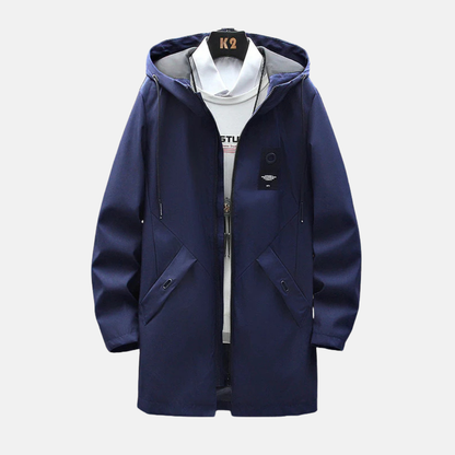 Herrjacka med Huva – Vindskyddad – Fleecefodrad – Medellång – Normal Passform