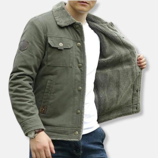 Herrjacka – Regular Fit – Sherpafodrad – Knäppning fram – Flera fickor
