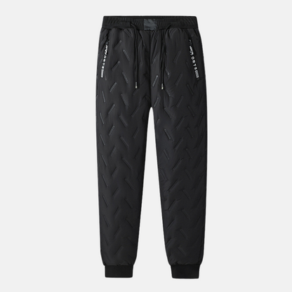 Herrer Sweatpants – Quiltad Design – Avslappnad Passform – Vadderade med Resårkanter