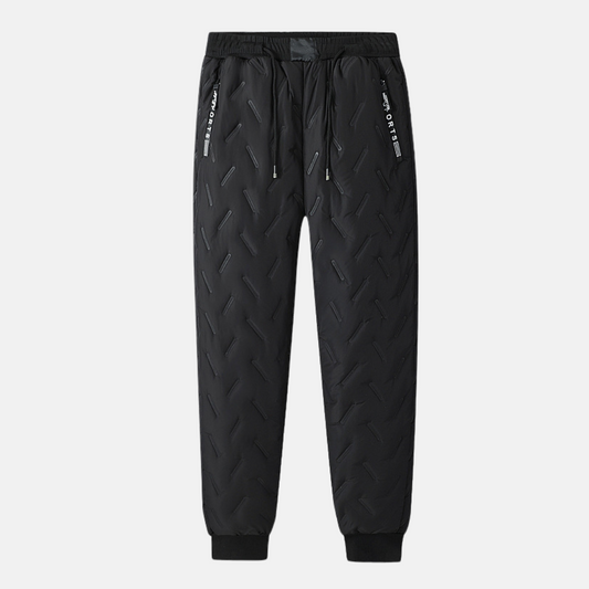 Herrer Sweatpants – Quiltad Design – Avslappnad Passform – Vadderade med Resårkanter