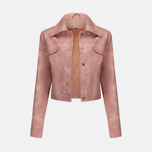 Damjacka – Kort Modell – Figursydd Passform – Pointkrage – Tryckknappar – Bröstfickor