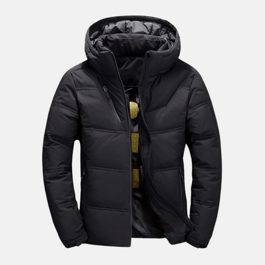 Herr Pufferjacka – Vattenavvisande – Regular Fit – Huva – Quilted – Dragkedjefickor