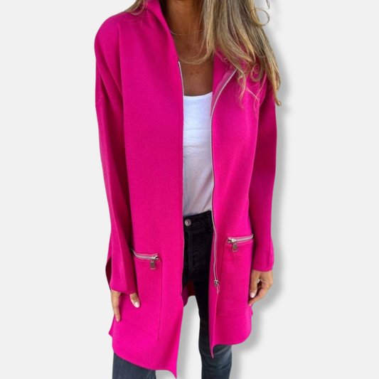 Damjacka med huva – Oversize passform – Knälång – Mjuk och andningsbar design