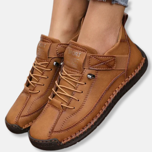 Dam Sneakers – Snörning med Retrodetaljer – Stötdämpande Gummisula – Vardagsstil
