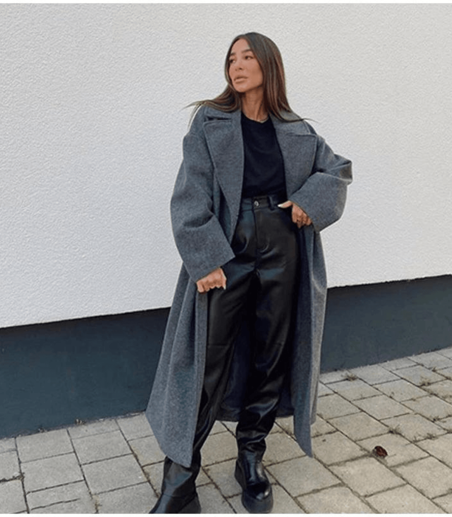 Oversize avslappnad streetwear vinterkappa med klassisk chic design för kvinnor