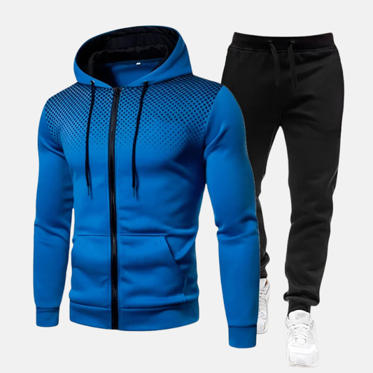 Herr Träningsset – Slim Fit – Andningsbart Tyg – Mjuk Stretch – Dragkedja – Muddavslut