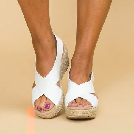 Women’s Wedge Espadrille Sandals with Adjustable Straps and Cushioned Sole
