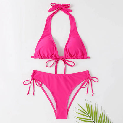 Dam Bikini Set – Justerbar Triangelöverdel – Låg Midja – Stretchig Andningsbar Passform