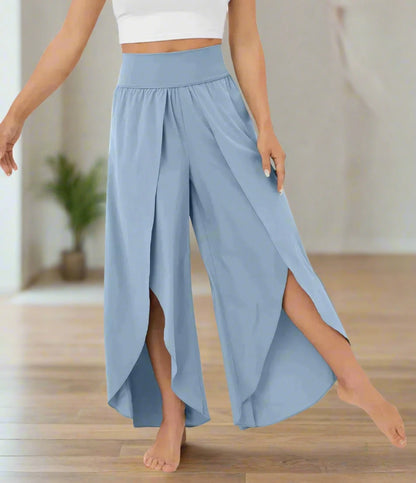 Dam Vida Byxor - Omlott Design - Hög Midja - Elastisk Komfort - Bohemisk Stil