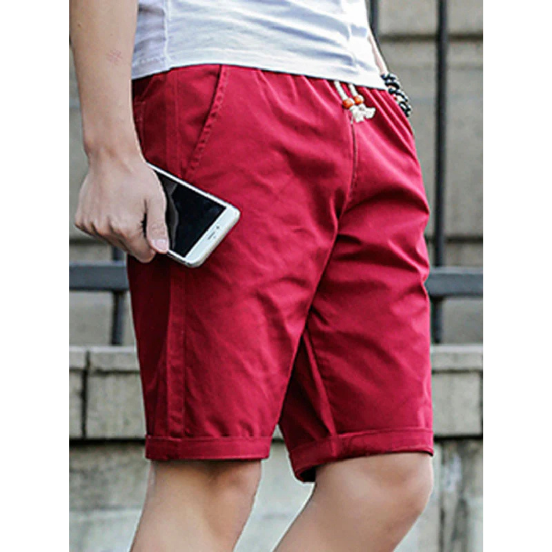Herrshorts – Avslappnad Passform – Andningsbart Tyg – Dragsko – Sidofickor