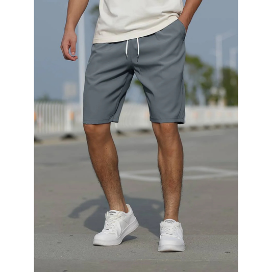 Herrshorts – Avslappnad Passform – Andningsbart Tyg – Dragsko – Sidofickor
