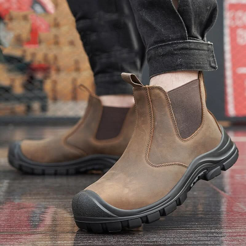 Bekväma skyddande Chelsea-boots med kraftig gummiyttersula för män