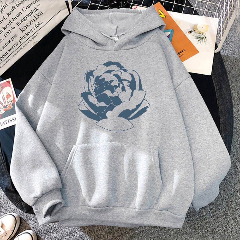 Herr Hoodie – Oversized Passform – Bomullsblandning – Grafiskt Tryck – Streetwear