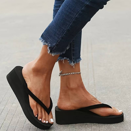 Dam Flip Flops – Platåsula – Dämpad Komfort – Avslappnad Tåsandal Modell