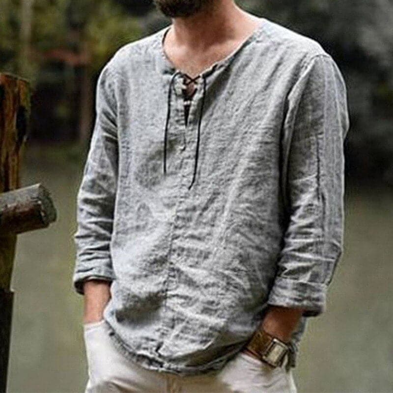 Liam - Högkvalitativ linneskjorta utan krage