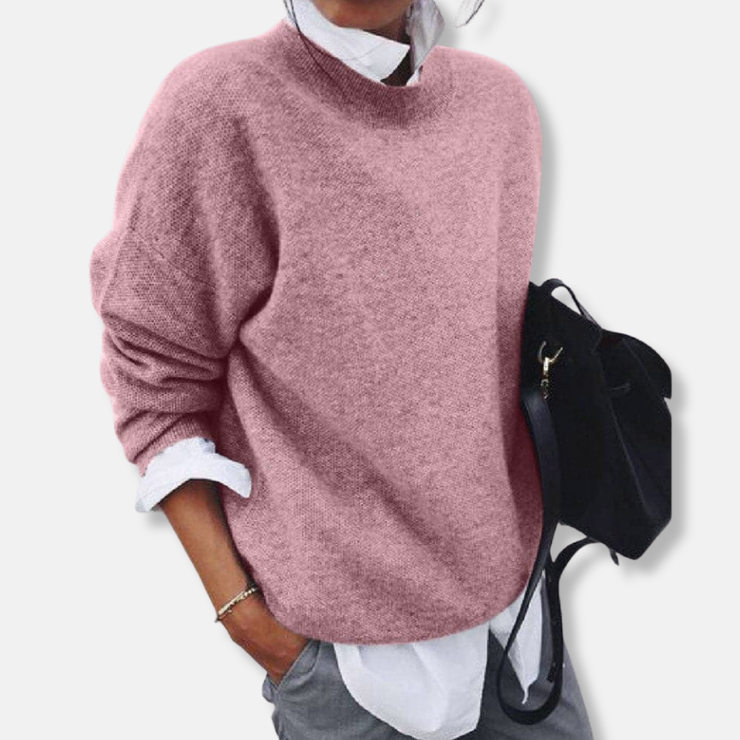 Damtröja – Mjukstickad – Avslappnad Passform – Lång Ärmslut – Rund Halsringning