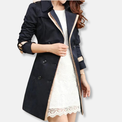 Kvinnors Trenchcoat - Dubbelknäppt - Skräddarsydd Passform - Klassisk Design