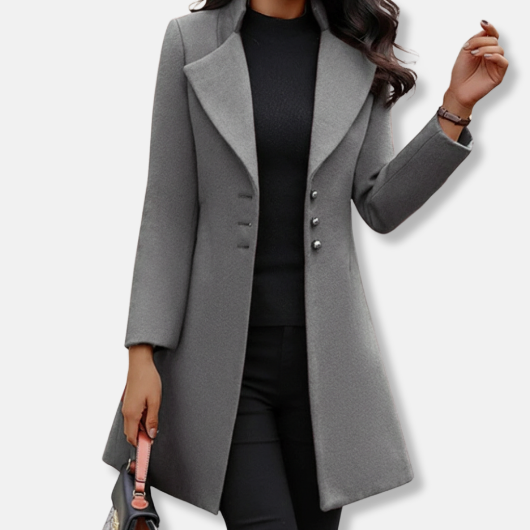 Damkappa – Slim Fit – Lyxigt Tyg – Notchslag – Knälång Elegant Siluett