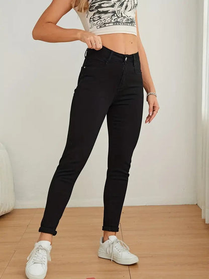 Damjeans Skinny Fit – Stretchdenim – Smickrande Hög Midja – Figurnära Passform