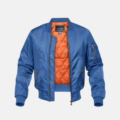 Herr Bomber Jacka – Regular Fit – Quiltat Foder – Ribbad Kant – Zippade Fickor