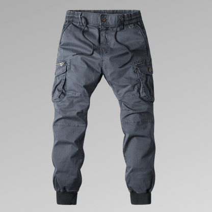 Herr Cargo Joggers - Bekväm Bomullsblandning - Elastisk Midja - Flera Fickor