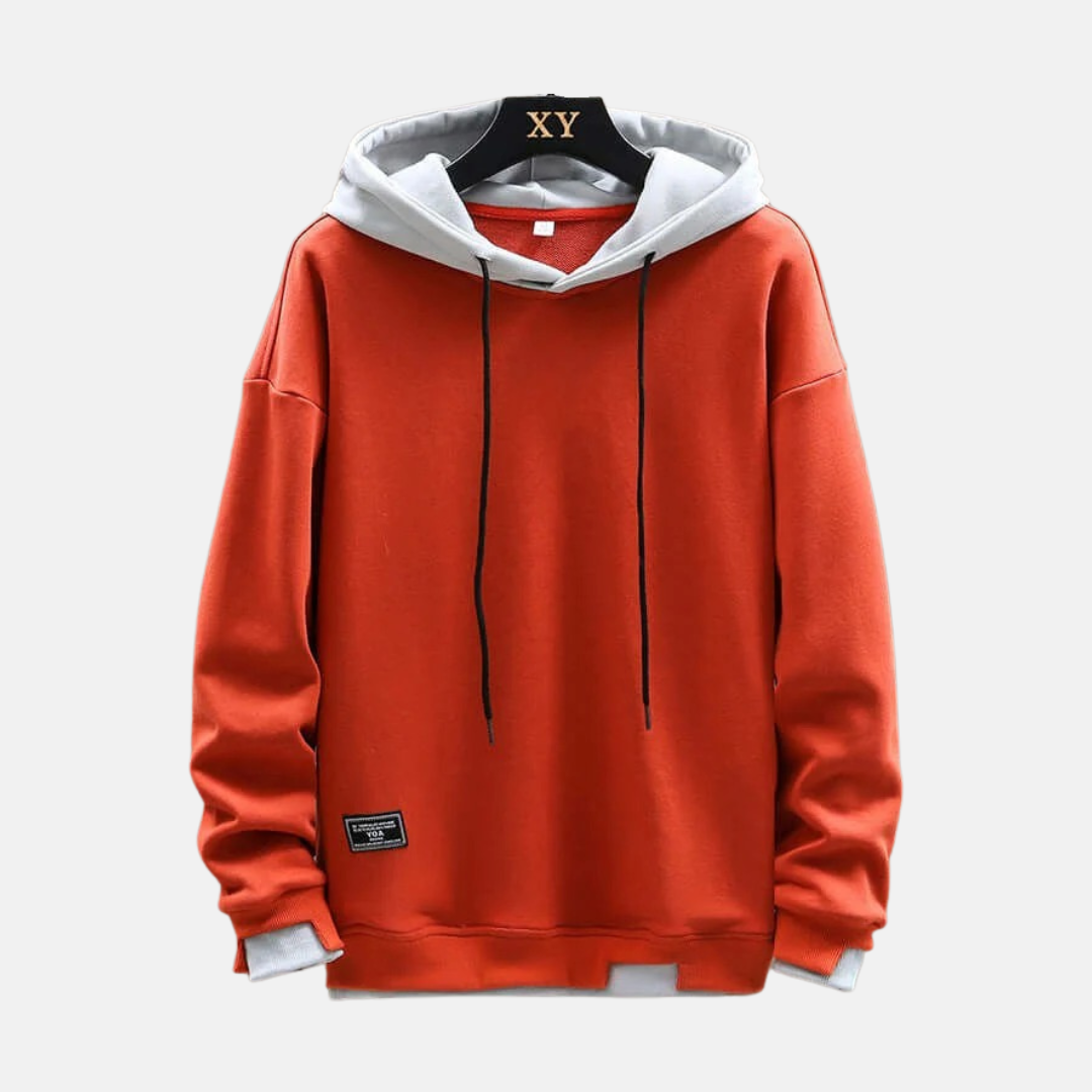 Herrhoodie – Oversize Passform – Dubbellager Huvud – Ribbad Kant & Dragsko