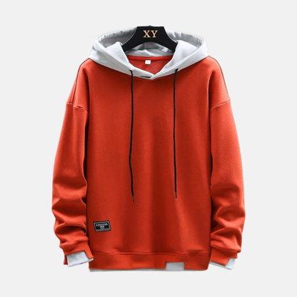 Herrhoodie – Oversize Passform – Dubbellager Huvud – Ribbad Kant & Dragsko