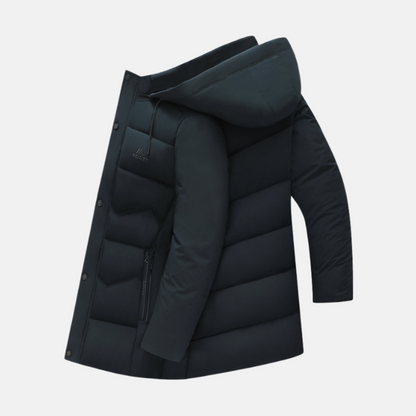 Herrjacka med Huva – Vadderad – Plushy Foder – Quiltad – Med Dragkedjefickor