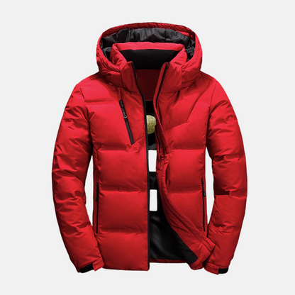 Herr Pufferjacka – Vattenavvisande – Regular Fit – Huva – Quilted – Dragkedjefickor