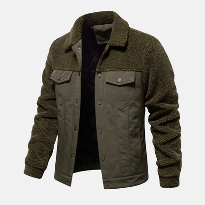 Herrjacka – Regular Fit – Hybriddesign med Ullblandning – Knäppning Fram – Fickor med Lock
