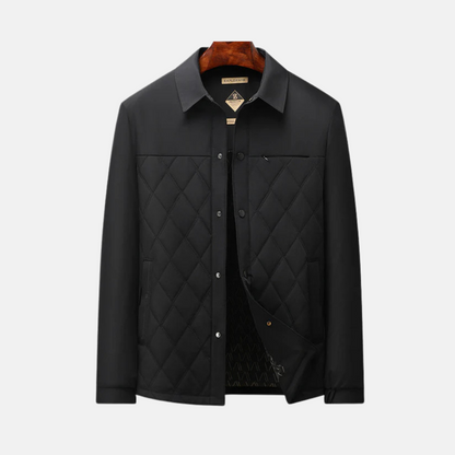 Herrjacka – Vadderad Quiltad Design – Regular Fit – Skjortkrage – Knäppning