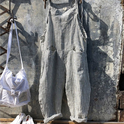 Dam Jumpsuit – Avslappnad Passform – Vida Ben – Axelband – Naturliga Fibrer