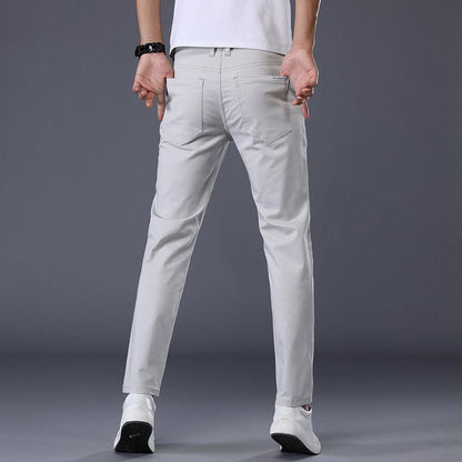 Herr Chinos - Slim Fit - Bomull med Stretch - Klassisk Design - Bekväma & Stilrena