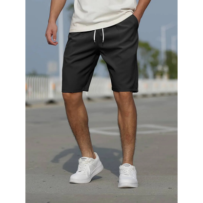 Herrshorts – Avslappnad Passform – Andningsbart Tyg – Dragsko – Sidofickor