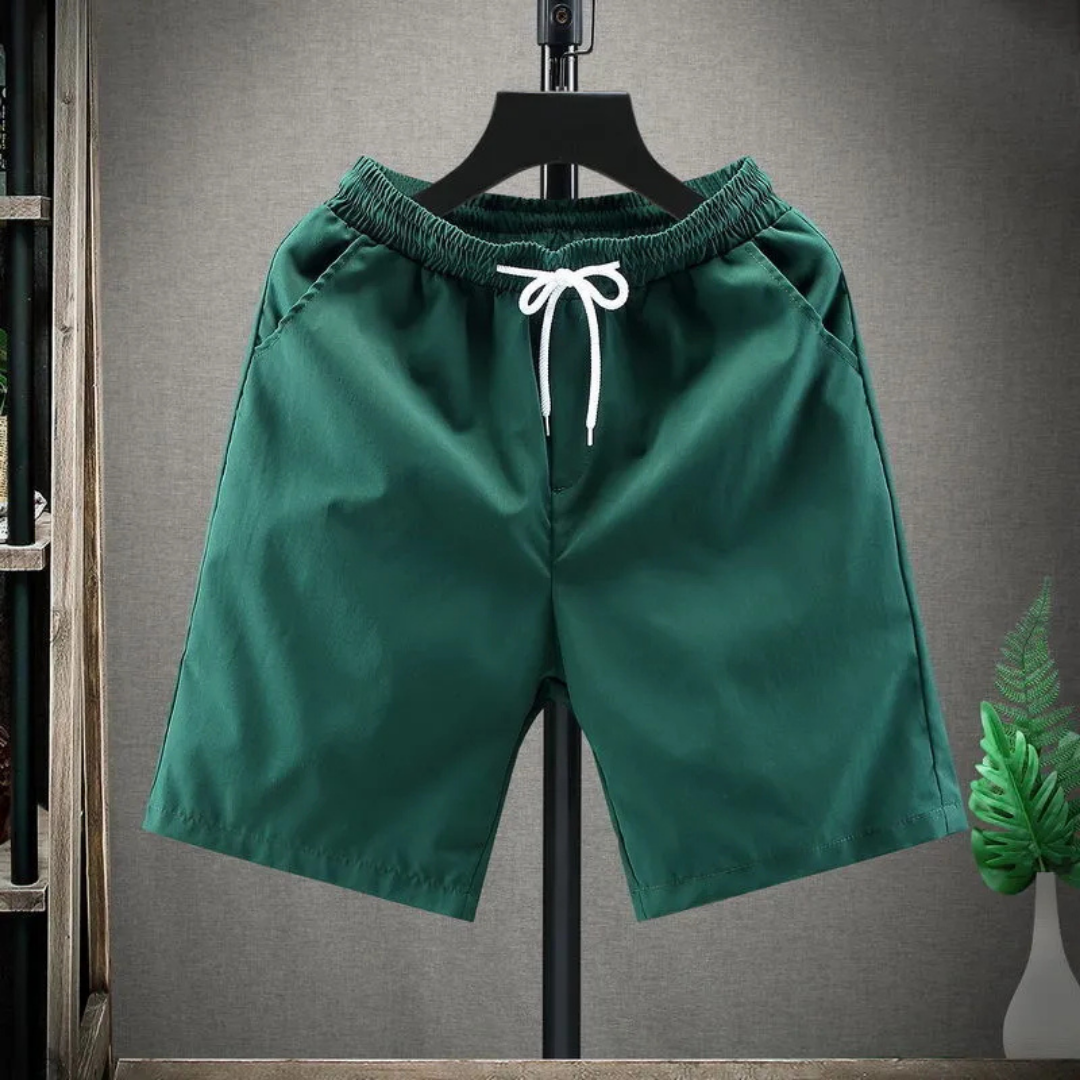 Herrshorts – Avslappnad Passform – Andningsbart Tyg – Dragsko – Sidofickor