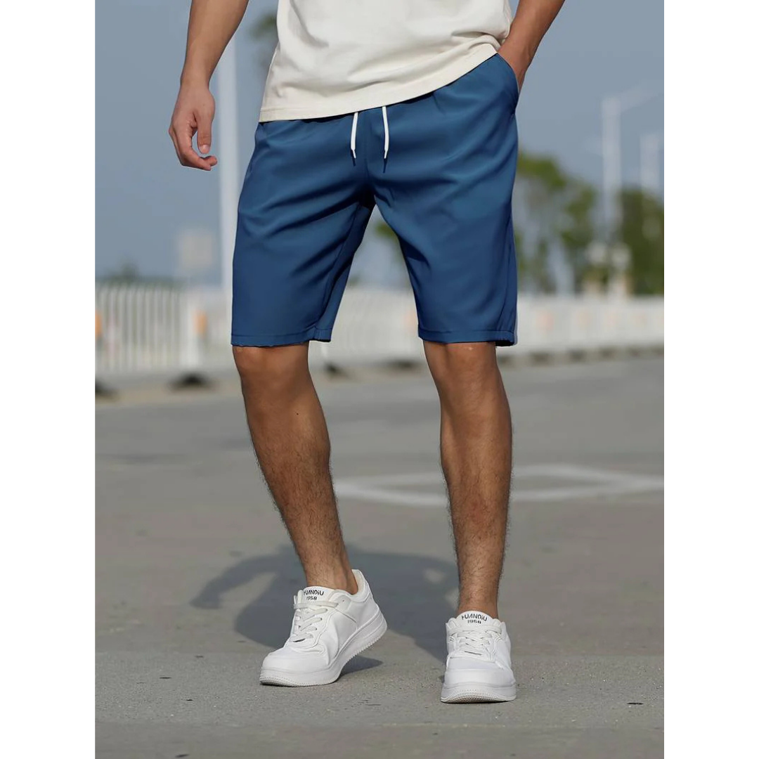 Herrshorts – Avslappnad Passform – Andningsbart Tyg – Dragsko – Sidofickor