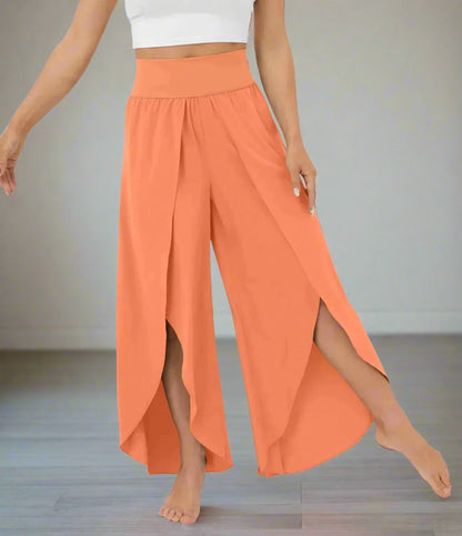 Dam Vida Byxor - Omlott Design - Hög Midja - Elastisk Komfort - Bohemisk Stil