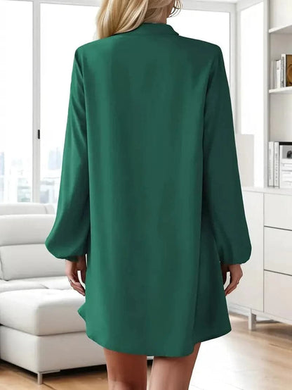 Dam Skjortklänning - Lös Passform - Knappdetaljer - Lång Ärm - Chic och Elegant