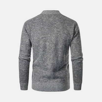 Herrkofta – Slim Fit – Stickad Ullblandning – V-ringning – Knäppning – Fickor