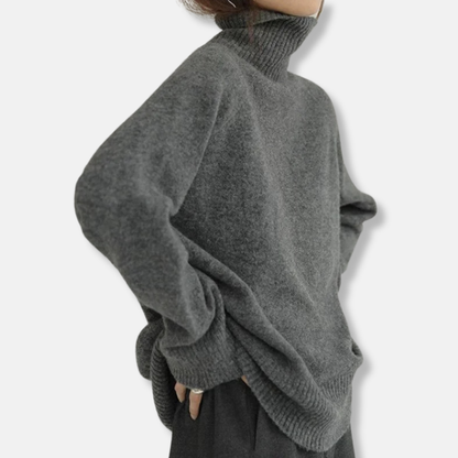 Damtröja med polokrage – Avslappnad passform – Ribbstickad – Höftlängd