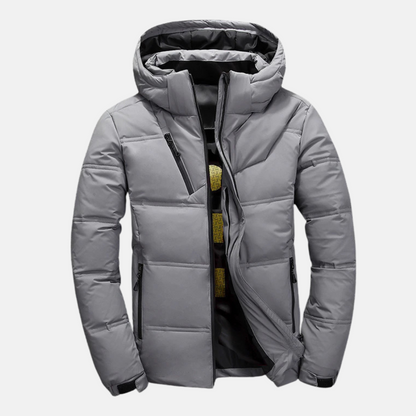 Herr Pufferjacka – Vattenavvisande – Regular Fit – Huva – Quilted – Dragkedjefickor