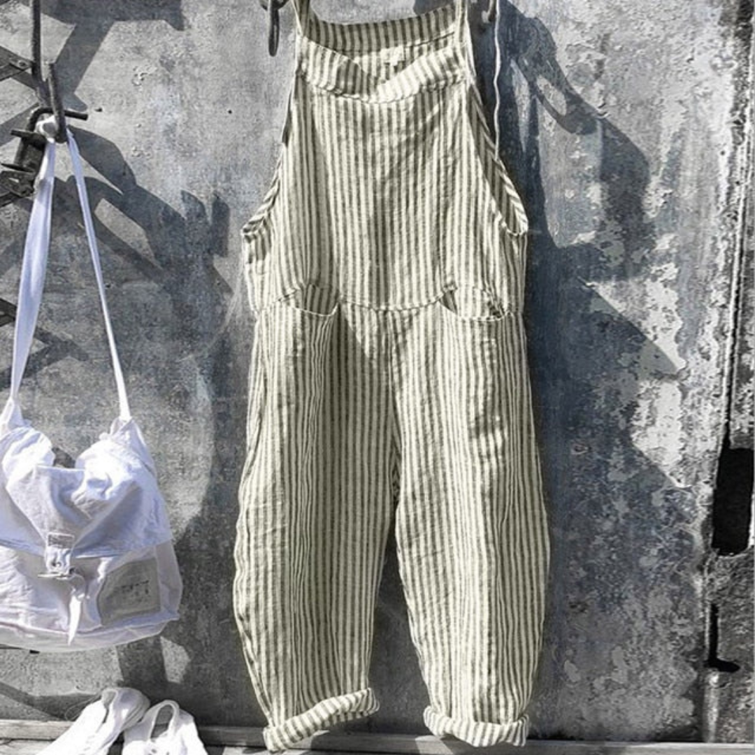 Dam Jumpsuit – Avslappnad Passform – Vida Ben – Axelband – Naturliga Fibrer