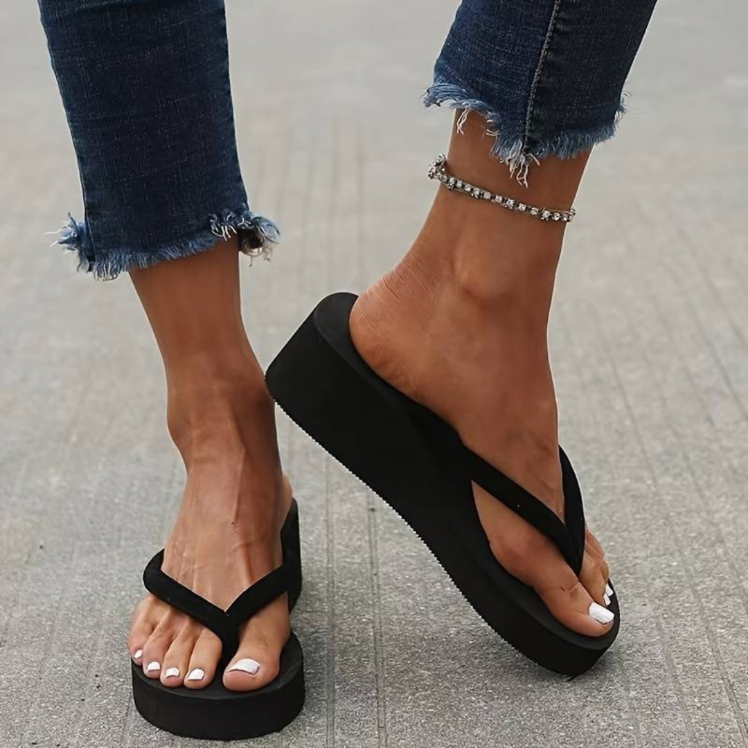 Dam Flip Flops – Platåsula – Dämpad Komfort – Avslappnad Tåsandal Modell